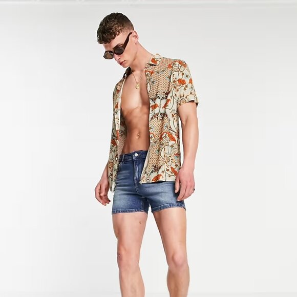 NEW ASOS DESIGN regular shirt in paisley print in tan - Picture 4 of 8